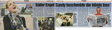 30. April 2013 | "Süßer Engel Sandy beschenkt blinde Ines"