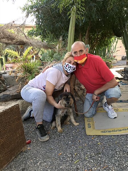 Besucher im Tierheim Acción del Sol auf Teneriffa, Spanien